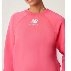 New Balance x Bandier Fleece Crewneck Pink Sweatshirt